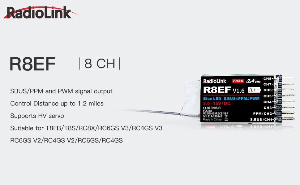 Receiver Sbus 8Ch - Penerima Radiolink R8EF 2.4G 8 Saluran