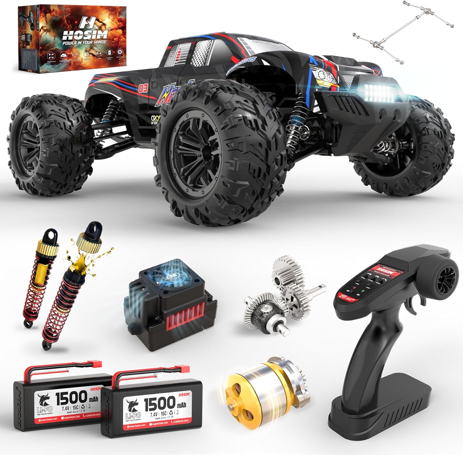 Rc Hobby Grade Monster Truck - Truk Monster RC 1:10 Tanpa Sikat,